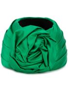 Gucci - Knotted Bow Headband - Women - Silk/wool - S, Green, Silk/wool