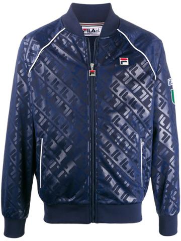 Fila Logo Print Sports Jacket - Blue