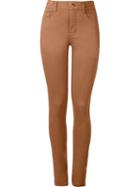 Amapô High Waist Skinny Trousers, Women's, Size: 38, Brown, Cotton/spandex/elastane