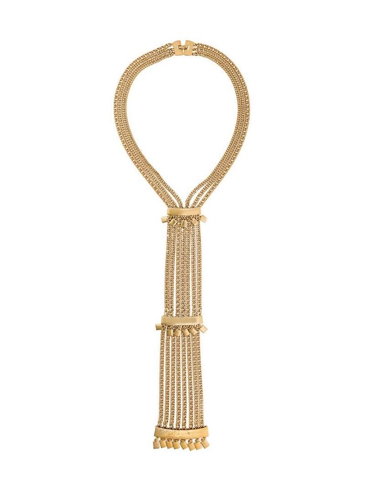 Monet Pre-owned Tassel Pendant Necklace - Gold