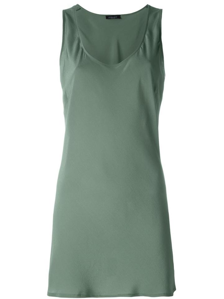Roberto Collina Scoop Neck Tank Top, Women's, Size: L, Green, Silk