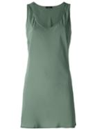 Roberto Collina Scoop Neck Tank Top, Women's, Size: L, Green, Silk