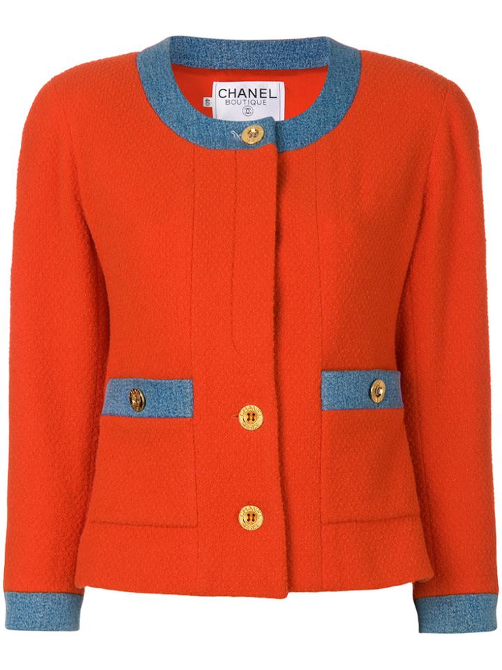 Chanel Vintage Button-up Fitted Jacket - Yellow & Orange