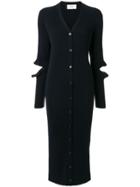 Ports 1961 Cut-out Sleeve Ribbed Cardi-coat - Blue