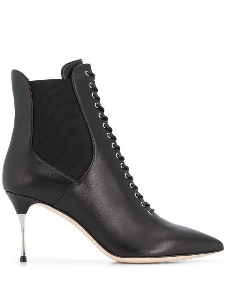 Sergio Rossi Godiva Steel 75mm Boots - Black