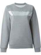 Mm6 Maison Margiela Foil Stripe Sweatshirt, Women's, Size: S, Grey, Cotton/polyester