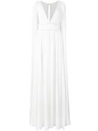 Marchesa Notte Georgette Cape Gown - White