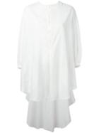 Yohji Yamamoto - Collarless Mini Shirt Dress - Women - Cotton - 1, White, Cotton