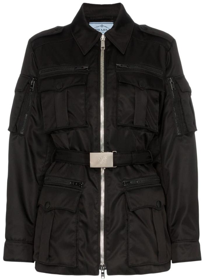 Prada Belted Nylon Utility Jacket - Black