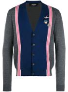Nuur V-neck Buttoned Cardigan - Pink & Purple