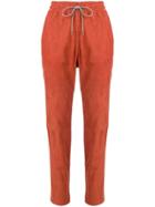 Fabiana Filippi Suede Tapered Trousers - Orange