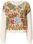 Red Valentino Floral Embroidered Sweater - Nude & Neutrals