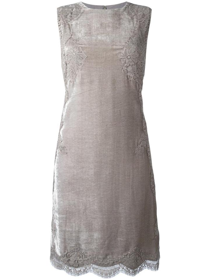 Alberta Ferretti Lace Detailing Dress - Grey
