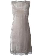 Alberta Ferretti Lace Detailing Dress - Grey