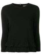 Emporio Armani Ruffled Hem Top - Black