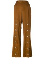Y / Project - Studded Detail Tailored Trousers - Women - Cotton/wool - Xs, Brown, Cotton/wool