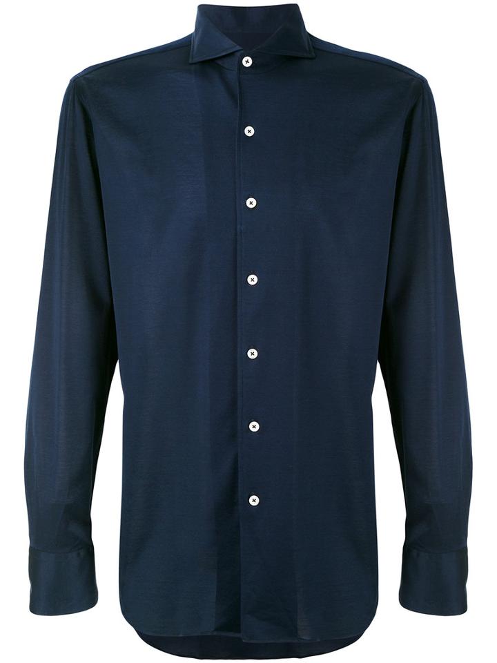 Canali - Classic Shirt - Men - Cotton - S, Blue, Cotton