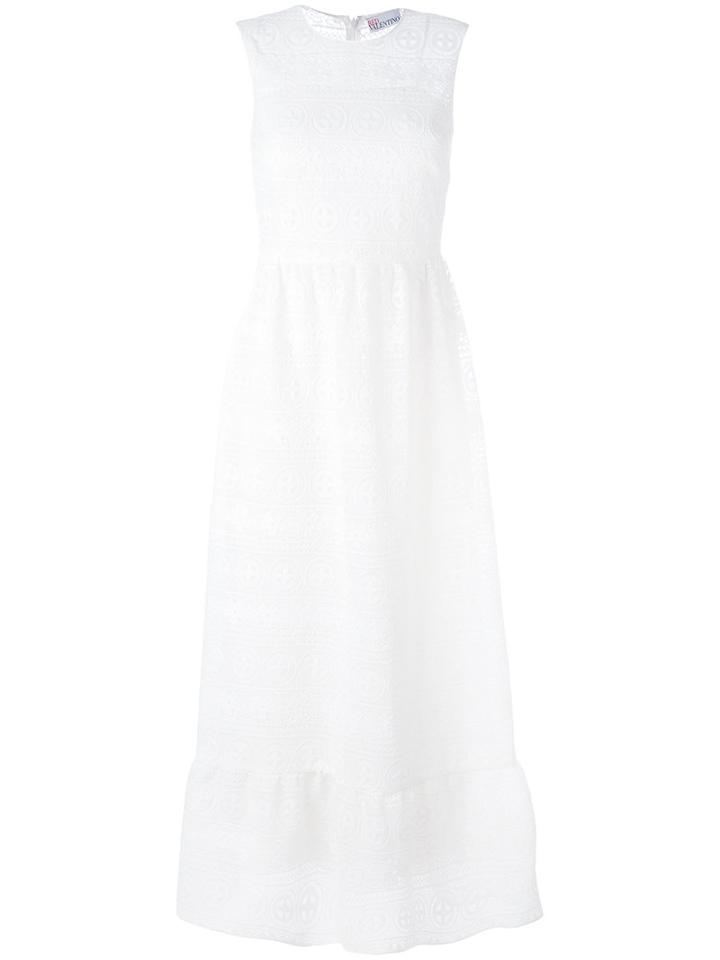 Red Valentino - Long Sleeveless Crochet Dress - Women - Polyester/viscose - 44, White, Polyester/viscose