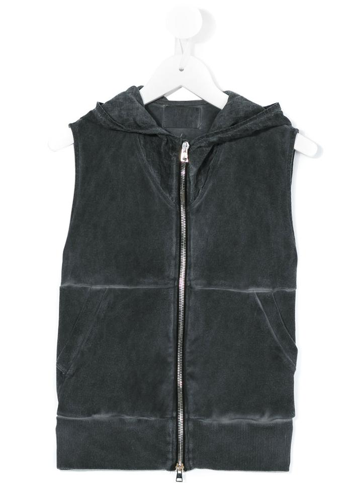 Lost And Found Kids - Sleeveless Zip Sweatshirt - Kids - Cotton - 4 Yrs, Grey