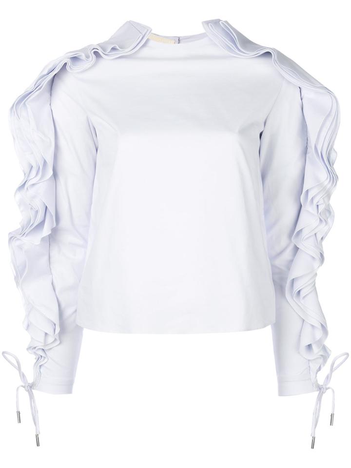 Antonio Berardi Ruffle Trim Top - Blue