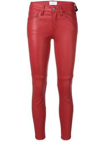 Current/elliott Skinny-fit Leather Trousers - Red