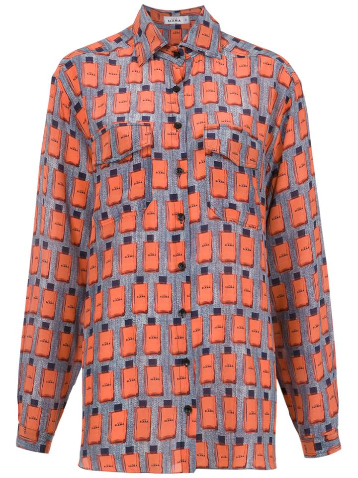 Amir Slama Printed Silk Shirt - Blue