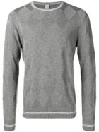 Eleventy Geometric Embroidered Sweater - Grey