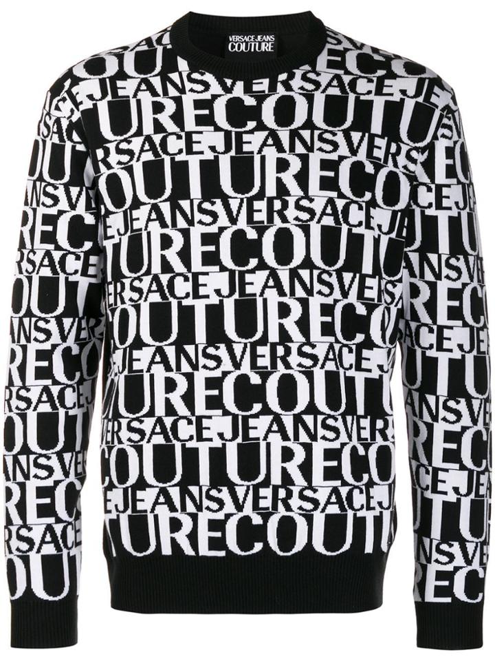 Versace Jeans Logo Embroidered Sweater - Black