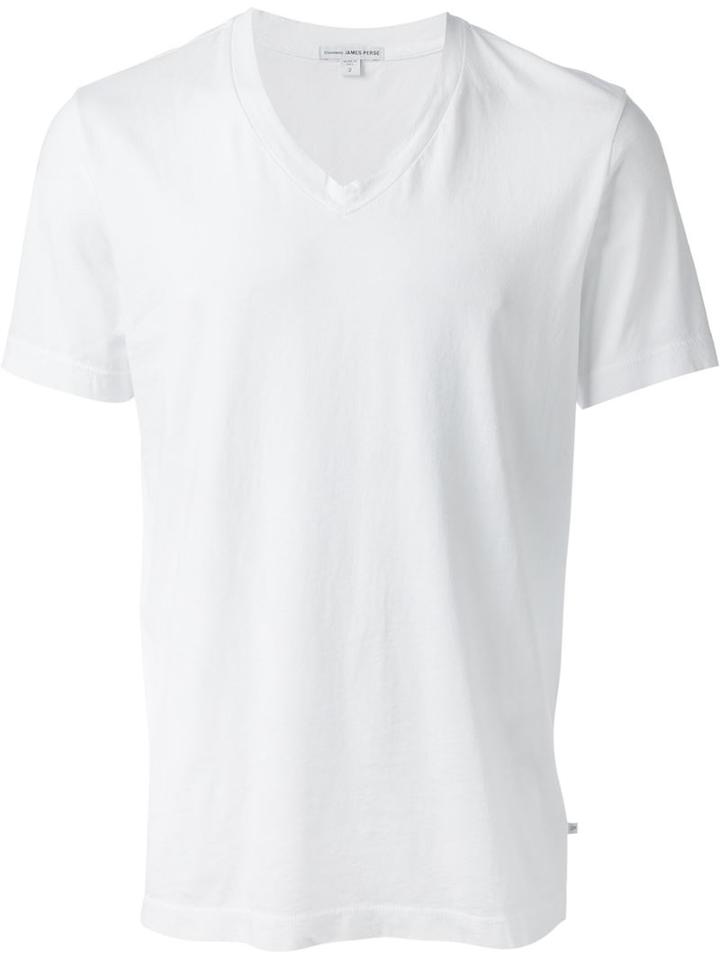 James Perse V-neck T-shirt, Men's, Size: Small, White, Cotton