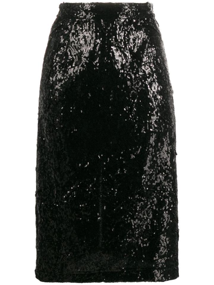 Nº21 Sequinned Midi Skirt - Black