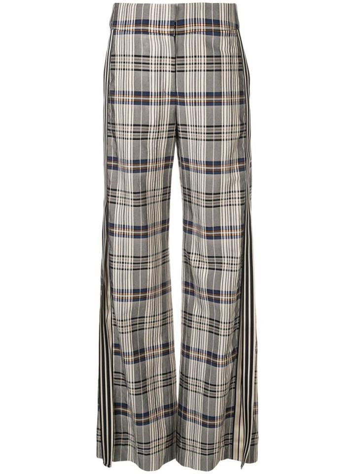 Monse Side Stripe Plaid Trousers - Grey