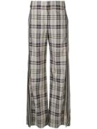 Monse Side Stripe Plaid Trousers - Grey