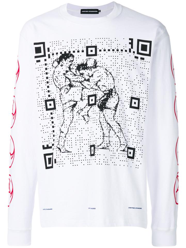 United Standard Print Long-sleeve Sweatshirt - White