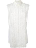 Comme Des Garçons Pre-owned Sheer Ruffled Shirt - Neutrals