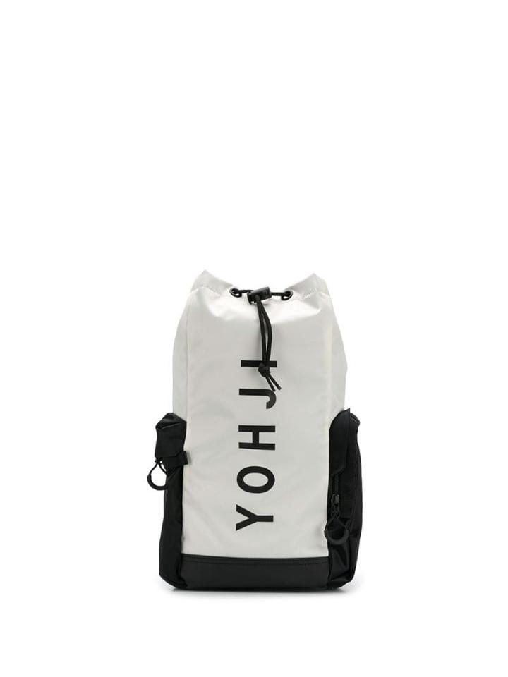 Y-3 Logo Print Backpack - White