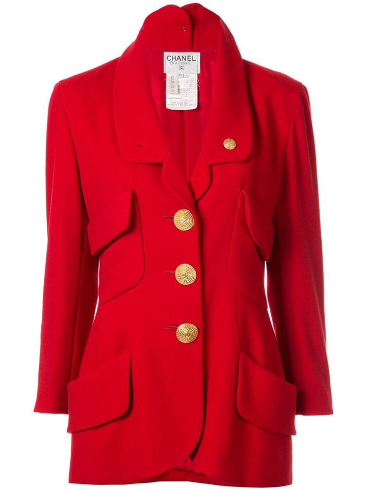 Chanel Pre-owned Cc Logos Long Sleeve Jacket - Red