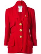 Chanel Pre-owned Cc Logos Long Sleeve Jacket - Red
