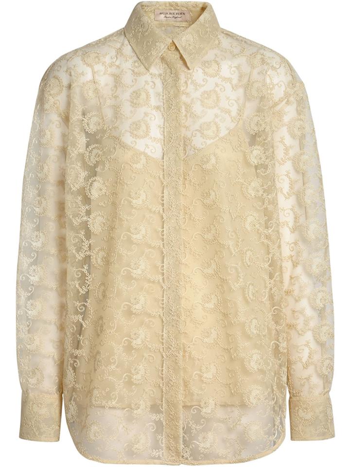 Burberry Floral Lace Shirt - Yellow & Orange