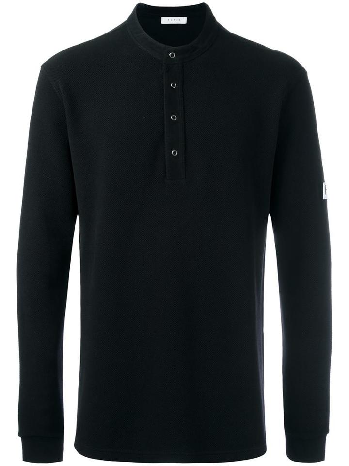 Futur 'woven Henley' Sweatshirt, Men's, Size: Xl, Black, Cotton