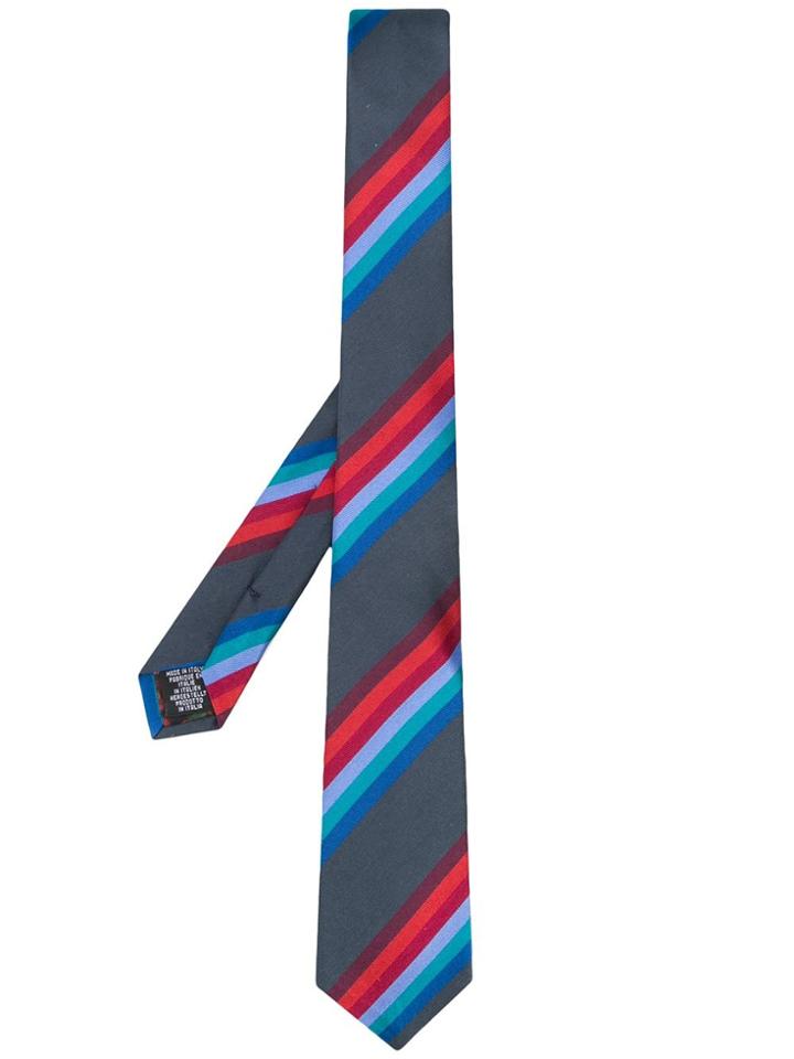 Paul Smith Diagonal Stripe Tie - Blue