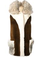 Liska 'yvette' Coat, Women's, Size: Large, Brown, Mink Fur/racoon Fur/lamb Fur
