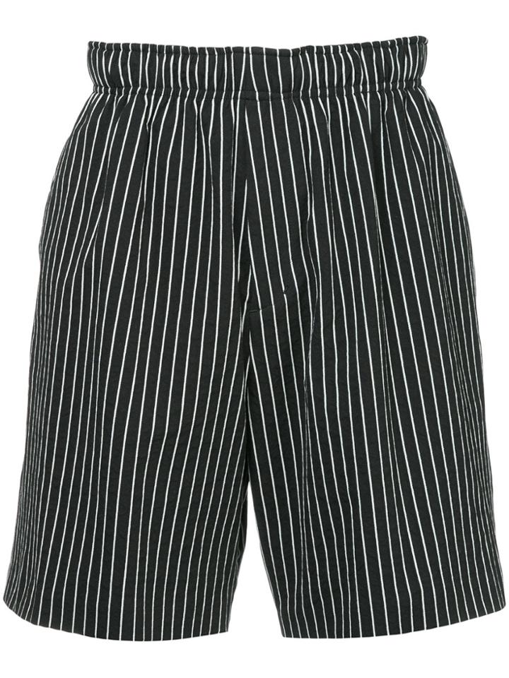 Roar Striped Shorts - Black