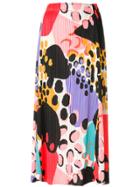 Issey Miyake Animal Print Pleated Skirt - Multicolour