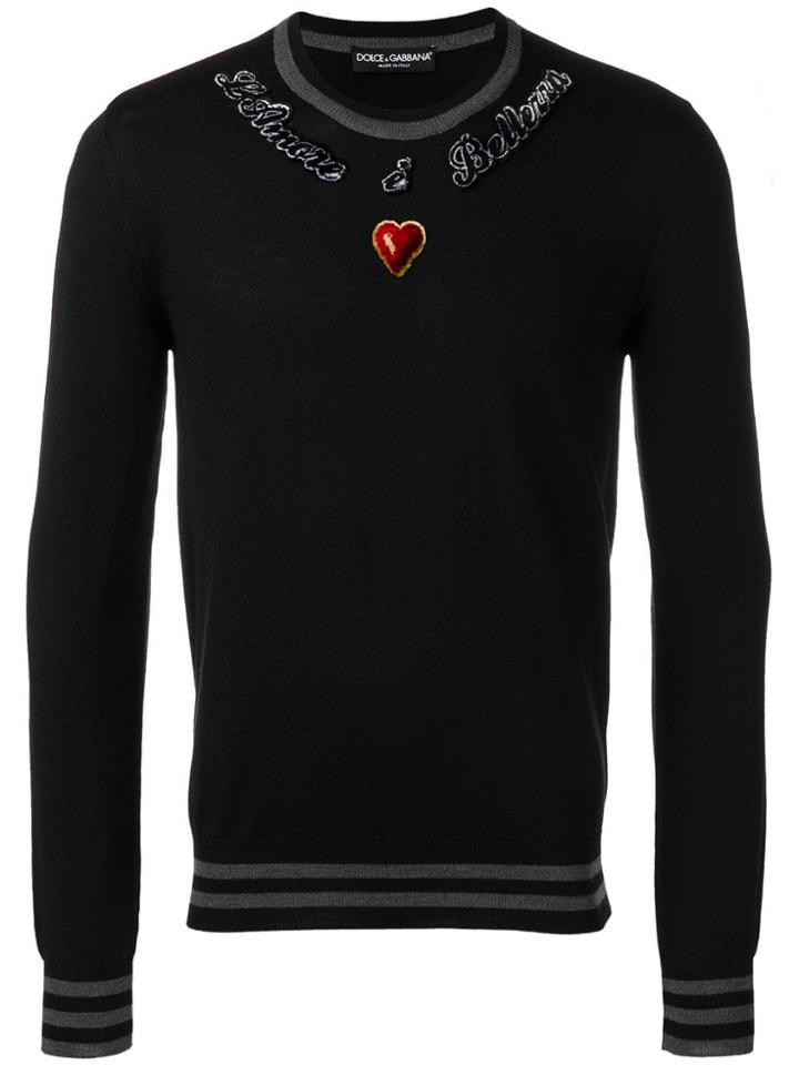 Dolce & Gabbana Intarsia Heart Sweater - Black