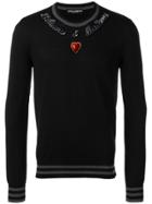 Dolce & Gabbana Intarsia Heart Sweater - Black