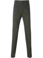 Z Zegna Concealed Button Chino Trousers, Men's, Size: 48, Green, Cotton/spandex/elastane