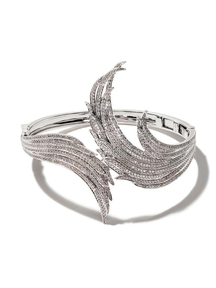 As29 18kt White Gold Ocean Diamond Cuff - Silver