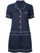 Loveless - Pajama Playsuit - Women - Cotton/tencel - 34, Blue, Cotton/tencel
