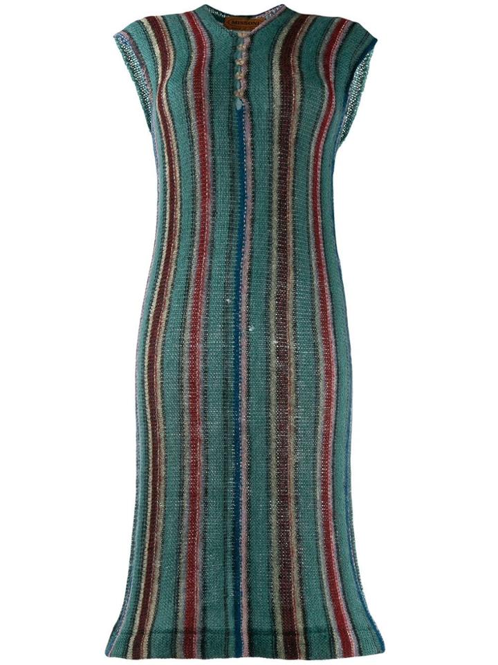 Missoni Pre-owned Knitted Striped Dress - Blue