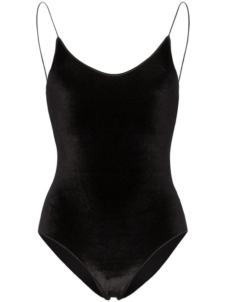 Oseree Travaillé Velvet Swimsuit - Black